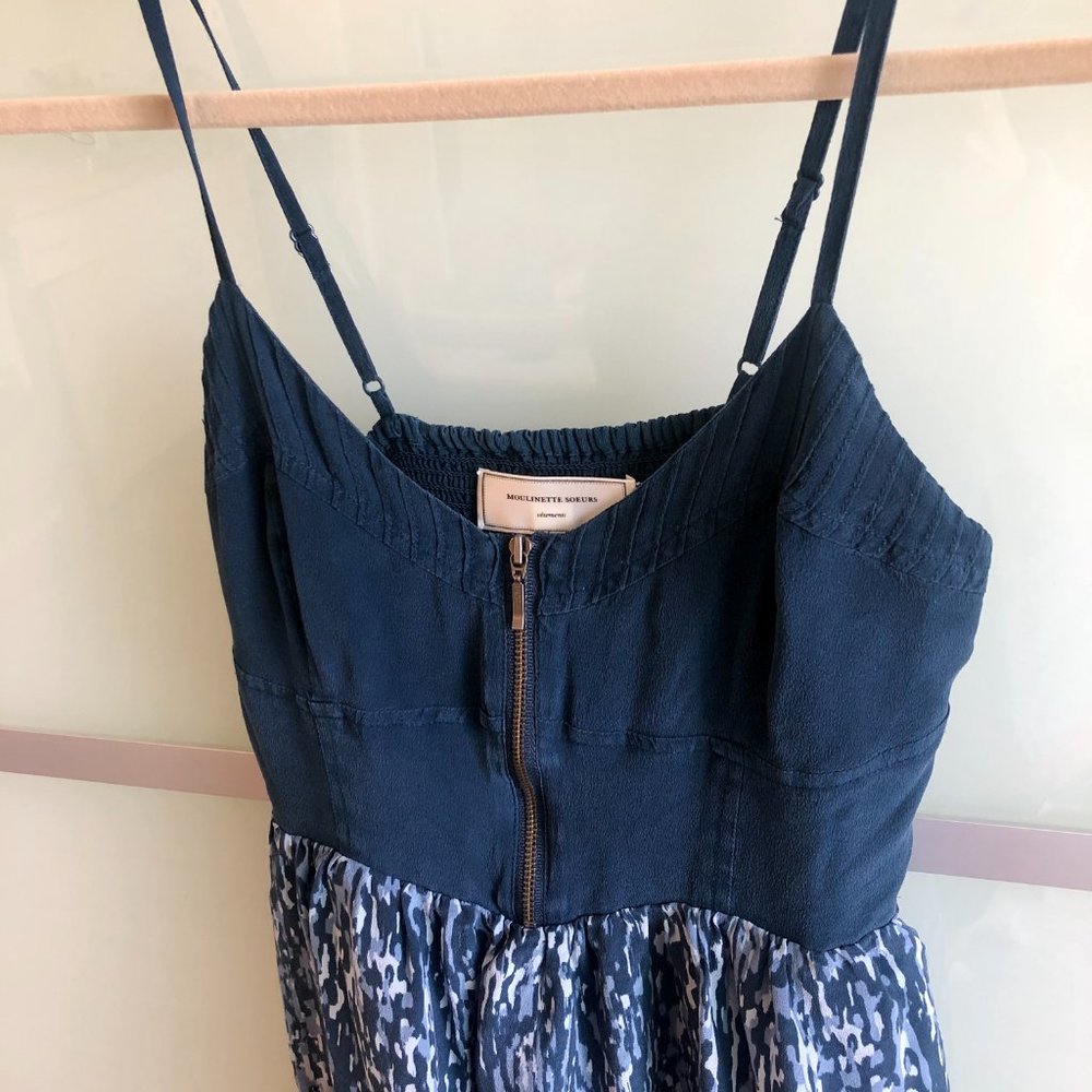 Anthropologie blue washed silk thin strap dress - Picture 5 of 6